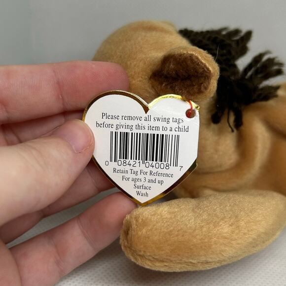 TY BEANIE BABIES DERBY the HORSE 1995 Plush Stuffed Animal & Card - Picture 9 of 9